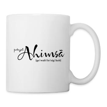 yoga ahimsa gewaltlosigkeit - Tasse - Weiß - Rechts