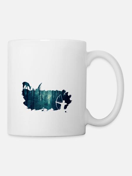 bowhunter splash Winterwald - Tasse - Weiß