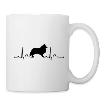 Shetland Shetland SheePDOG SHELTIE heartbeat Rythme cardiaque - Mug blanc - blanc - Droite