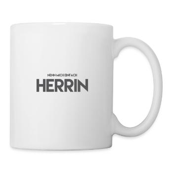 herrin dunkelgrau - Tasse - Weiß - Rechts