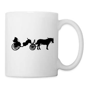 Kutsche mit Pferd - Tasse - Weiß - Rechts