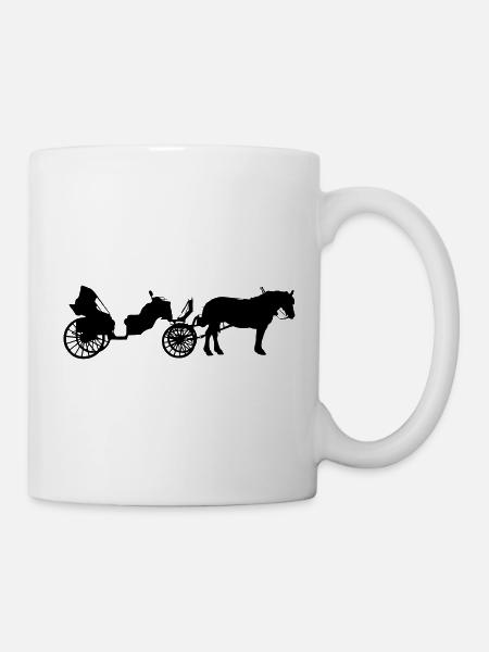 Kutsche mit Pferd - Tasse - Weiß