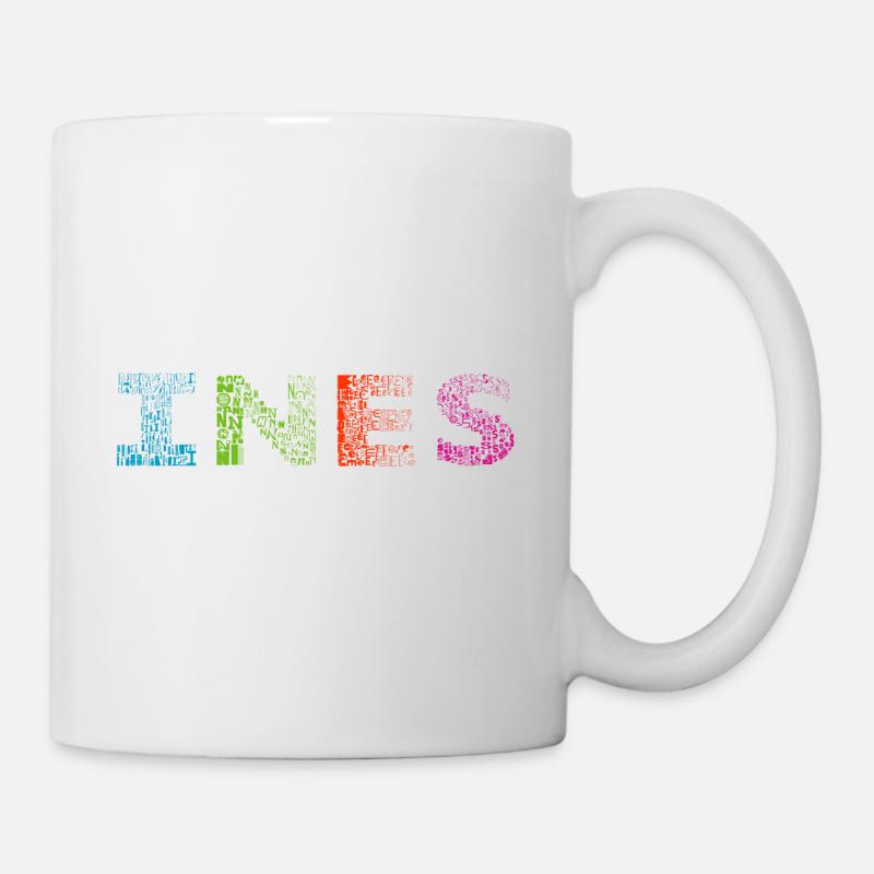 Ines Nom de la lettre - Mug blanc - blanc