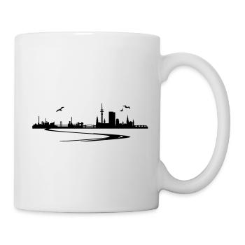 Hambourg horizon avec la route - Mug blanc - blanc - Droite