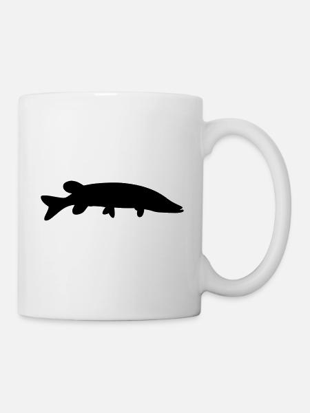 Silhouette de poisson brochet - Mug blanc - blanc