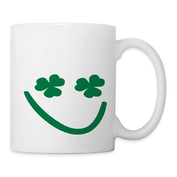 Shamrock smiley face - Mug - white - Right