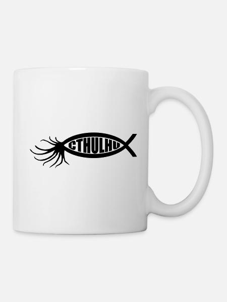 Cthulhu-Fisch - Tasse - Weiß
