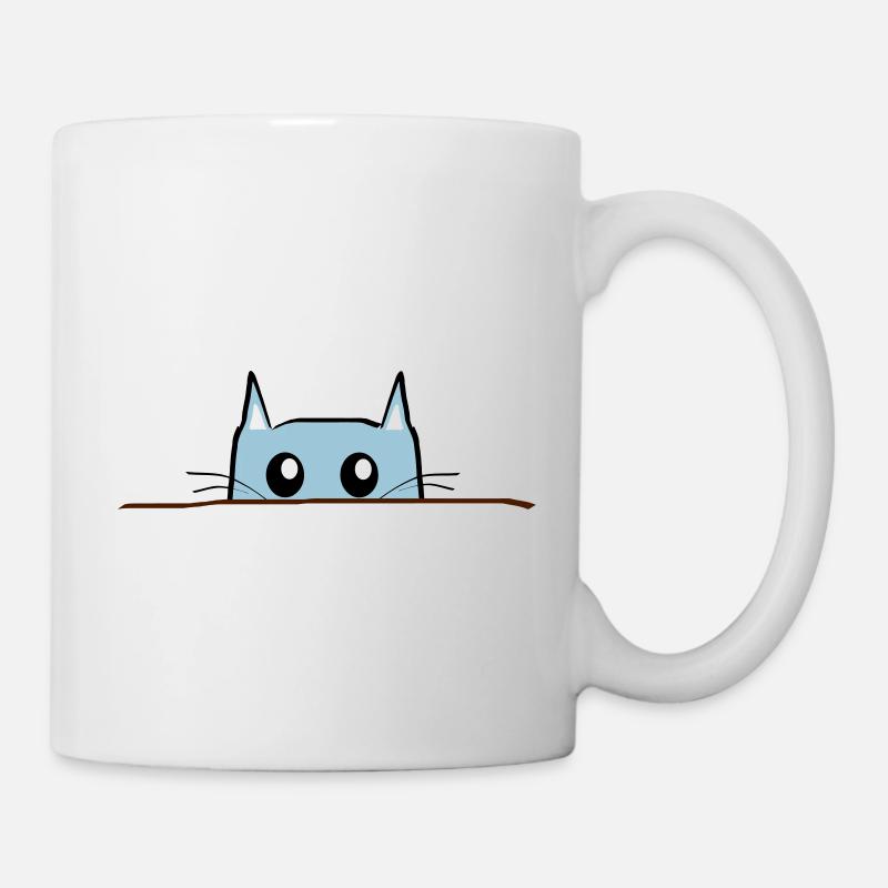 Katze Comic Tisch - Tasse - Weiß