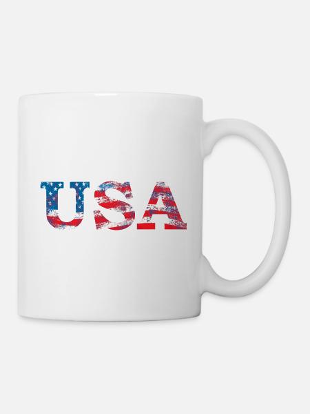 USA flag flag font letter America - Mug - white