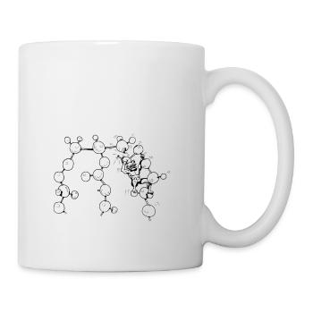 Freies Radikal gegen Fett (Triglycerid) - Tasse - Weiß - Rechts