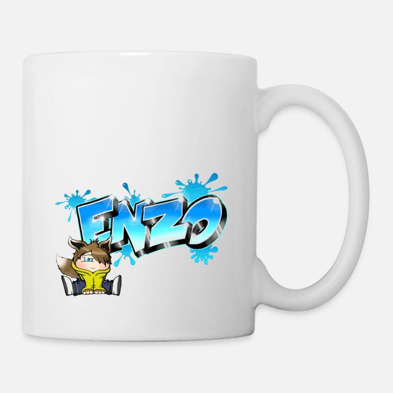 Enzo-Graffiti-Name - Tasse - Weiß