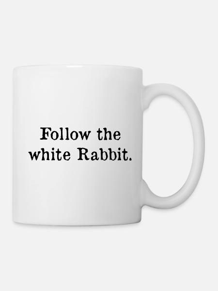 Suivez le lapin blanc - Mug blanc - blanc