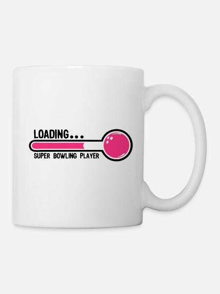 Bowling-Kugel Super-Laden Spieler1 - Tasse - Weiß