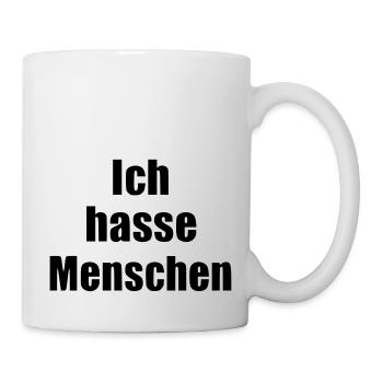 Ich hasse Menschen Statement vegan Tierschutz - Tasse - Weiß - Rechts