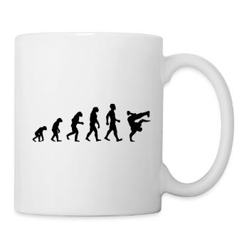Evolution Breakdance Motiv als Geschenk - Tasse - Weiß - Rechts