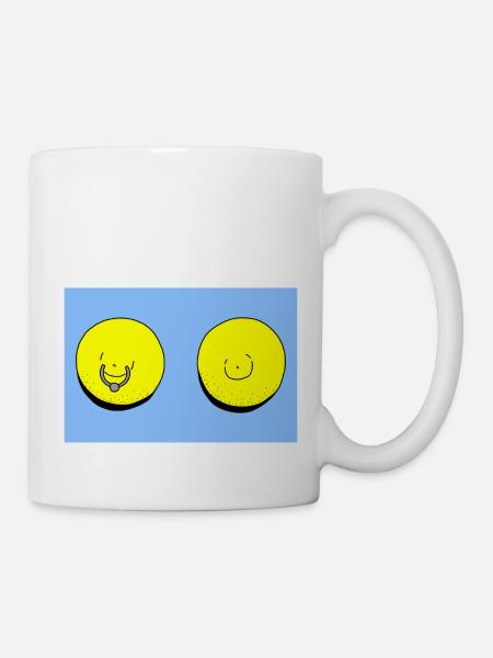 citron bleu clair - Mug blanc - blanc