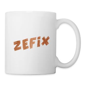 Bayern bayerische Geschenkidee Holz Zefix boarisch - Tasse - Weiß - Rechts