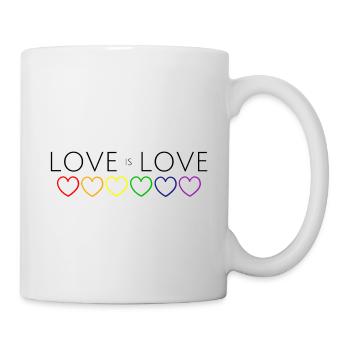L'amour est l'amour Coeur chaîne arc-en-ciel - Mug blanc - blanc - Droite