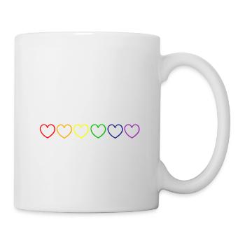 L'amour est l'amour Coeur chaîne arc-en-ciel - Mug blanc - blanc - Droite