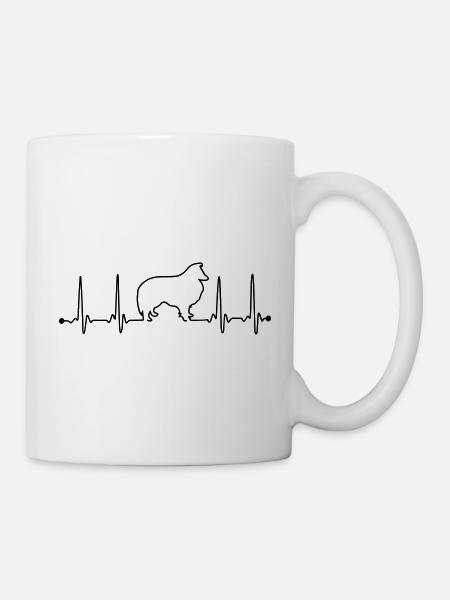 Sheltie Herzfrequenz - Tasse - Weiß