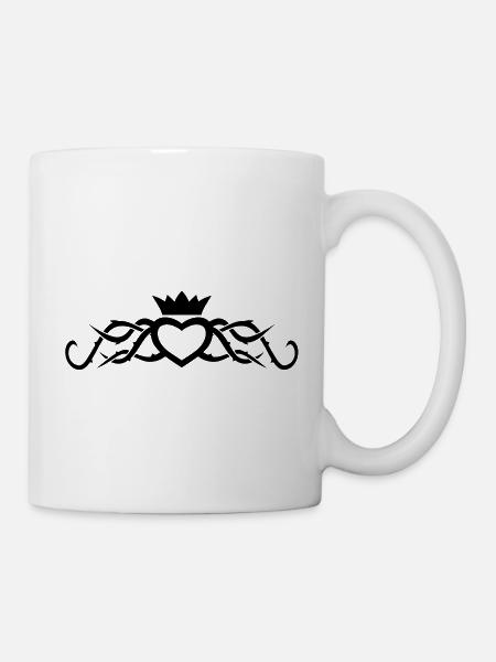 Tribal Heart with Thorns - Mug - white