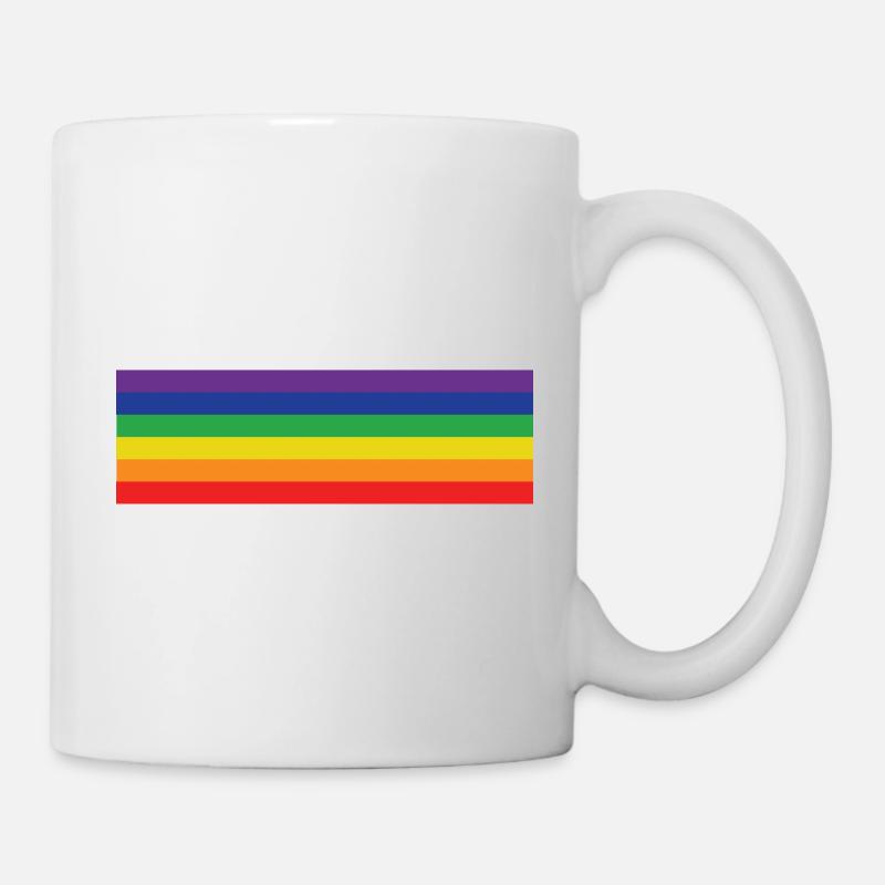Regenbogen Flagge - Tasse - Weiß