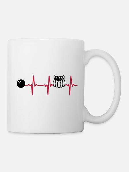 Heart beat bowling - Mug - white