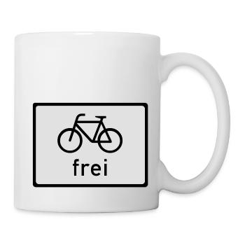 Fahrrad frei - Tasse - Weiß - Rechts