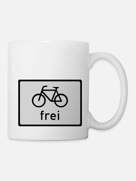 Fahrrad frei - Tasse - Weiß