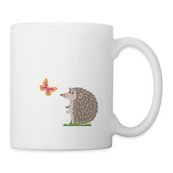 Igel und Schmetterling - Tasse - Weiß - Rechts