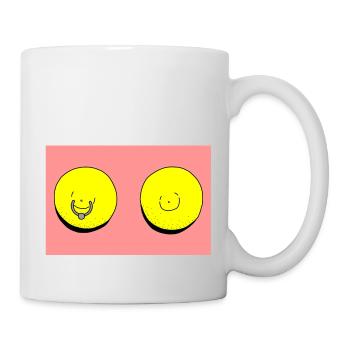 zitrone piercing rot - Tasse - Weiß - Rechts