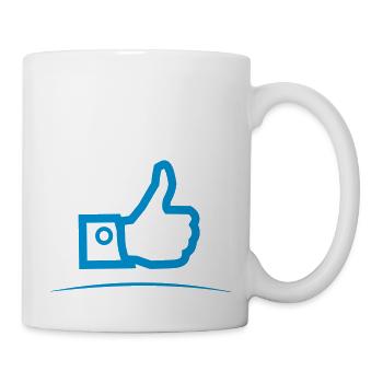 Daumen hoch - unterstrichen - Tasse - Weiß - Rechts