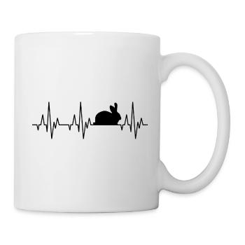 Heartbeat ECG rabbit rabbit rabbits bunny - Mug - white - Right