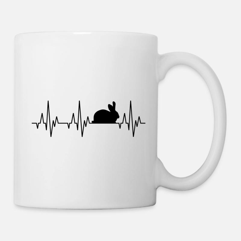 Heartbeat ECG lapin lapin lapins lapin - Mug blanc - blanc