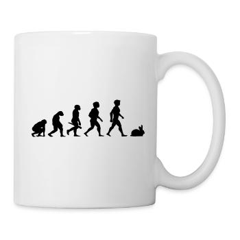 Evolution rabbit rabbits rabbit bunny rodents - Mug - white - Right