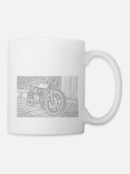 croquis moto - Mug blanc - blanc