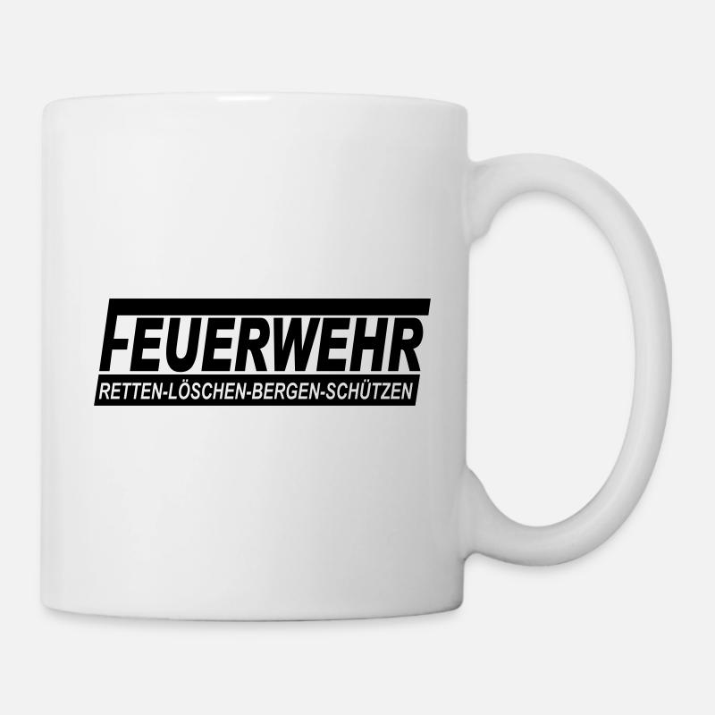 Feuerwehr Retten Löschen Bergen Schützen - Tasse - Weiß