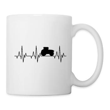 Heartbeat ECG Tractor Tracker Farm Tractor - Mug - white - Right