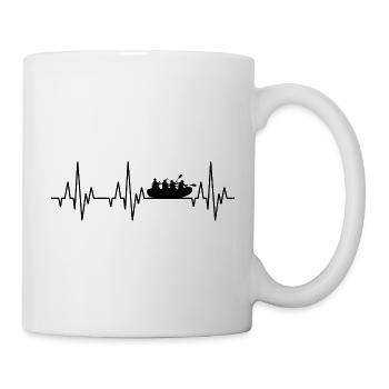 Heartbeat ECG rafting whitewater water sports - Mug - white - Right