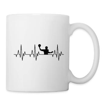 Herzschlag EKG Wasserball Wasser Polo Wassersport - Tasse - Weiß - Rechts