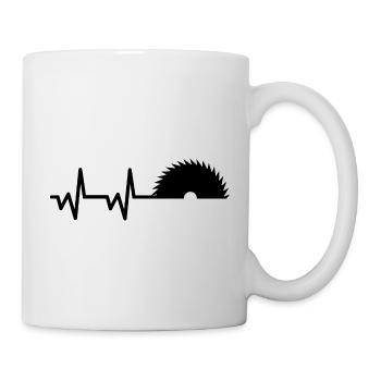 scie de battement de cœur - Mug blanc - blanc - Droite
