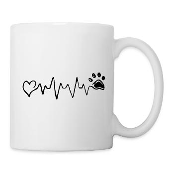 heartbeat dog - Mug - white - Right