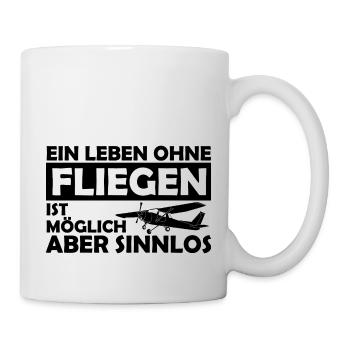 Motorflieger Pilot lustig Geschenk Spruch schwarz - Tasse - Weiß - Rechts