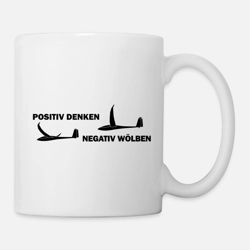 Positiv Segelflieger Geschenk - Tasse - Weiß