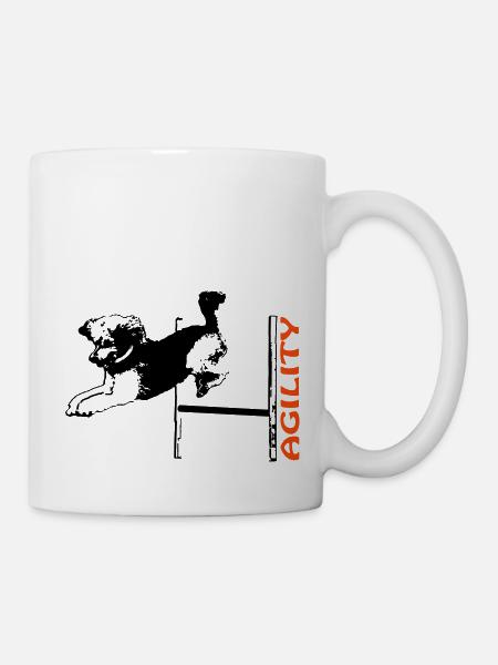 Agilité caniche sur obstacle - Mug blanc - blanc