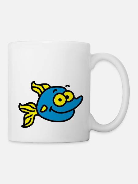 lustiger Fisch - Tasse - Weiß