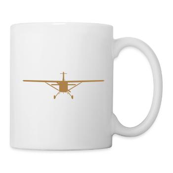 Flugzeug-Silhouette von vorn [vec] - Tasse - Weiß - Rechts