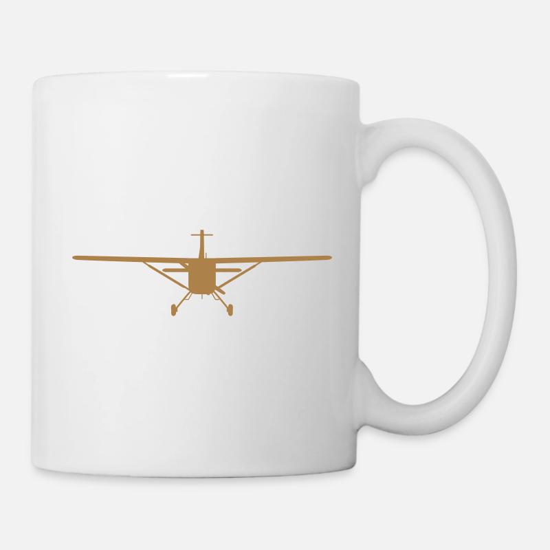 Flugzeug-Silhouette von vorn [vec] - Tasse - Weiß