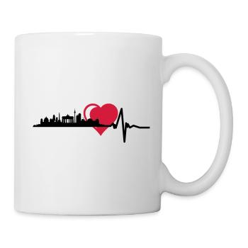 Berlin Skyline Zentral Herz Puls - Tasse - Weiß - Rechts
