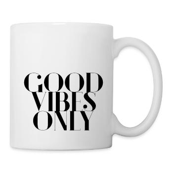« Good Vibes Only » Typographie Design Motivation - Mug blanc - blanc - Droite